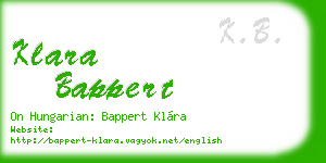 klara bappert business card